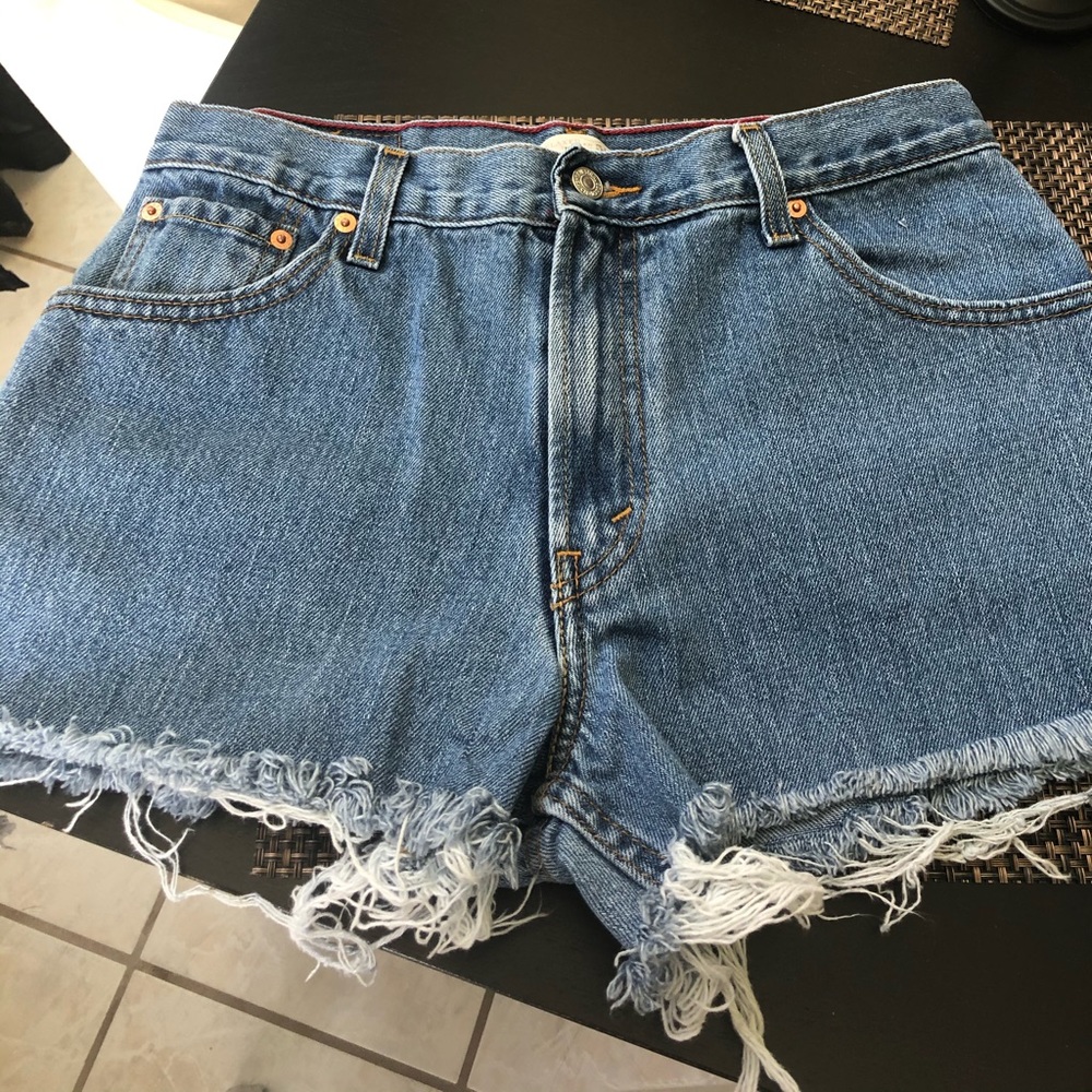Levi’s distressed shorts